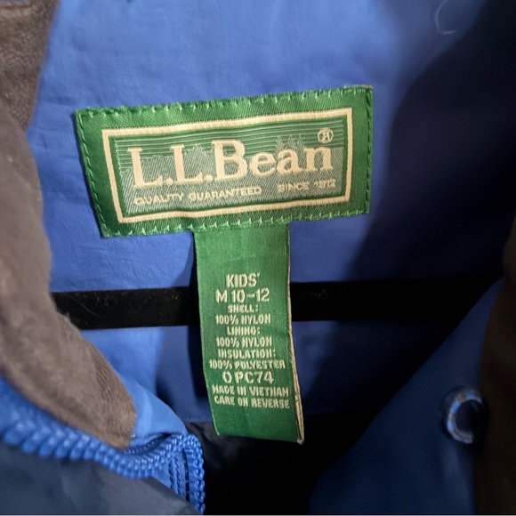L.L. Bean Kid's Two-Tone Blue Primaloft Snow Ski Jacket - Picture 2 of 8
